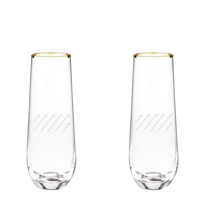 TWINE LIVING CO. GILDED 10 OZ. CHAMPAGNE FLUTE (SET OF 2)