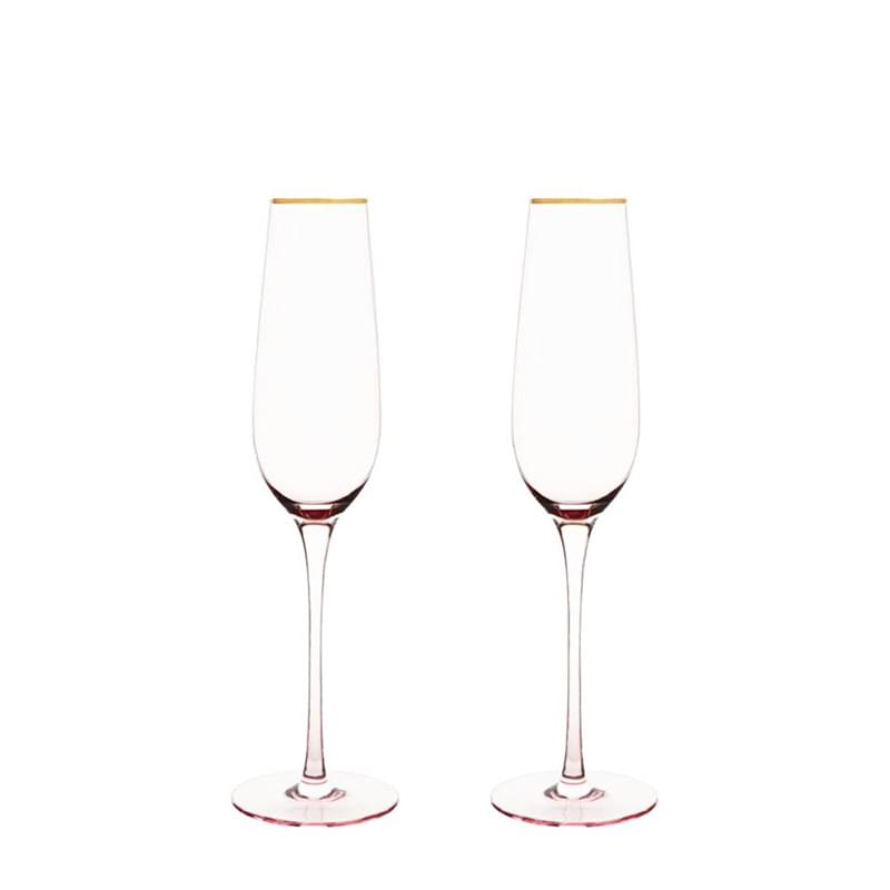 TWINE LIVING CO. GILDED STEMMED 8 OZ. CHAMPAGNE FLUTE (SET OF 2)