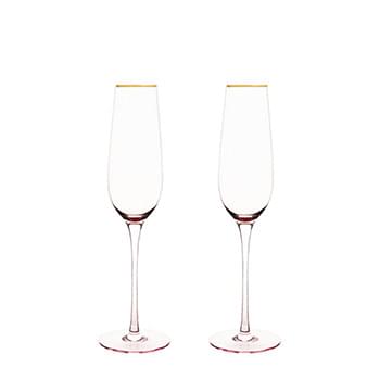 TWINE LIVING CO. GILDED STEMMED 8 OZ. CHAMPAGNE FLUTE (SET OF 2)